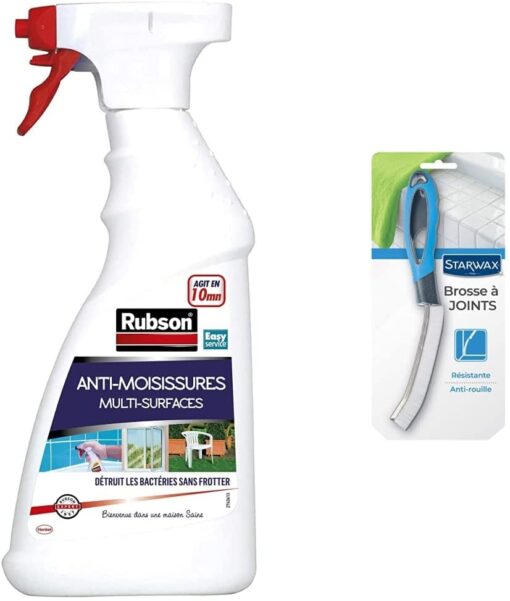 Rubson Vaporisateur Anti-Moisissures, Spray nettoyant puissant qui élimine la moisissure en 10 minutes. 500 ml & STARWAX Brosse – Image 18