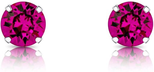 DTPsilver - Boucles d'oreilles/Clous en Argent Fin 925 et Cristaux de Swarovski® Elements Ronds - Diamètre: 6 mm - Choix de – Image 23