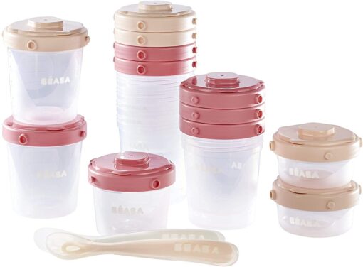 BÉABA, Lot de 12 Portions Conservation et 2 Cuillères Silicone, Clip, Pots empilables et clipsables, 100% hermétique, – Image 8