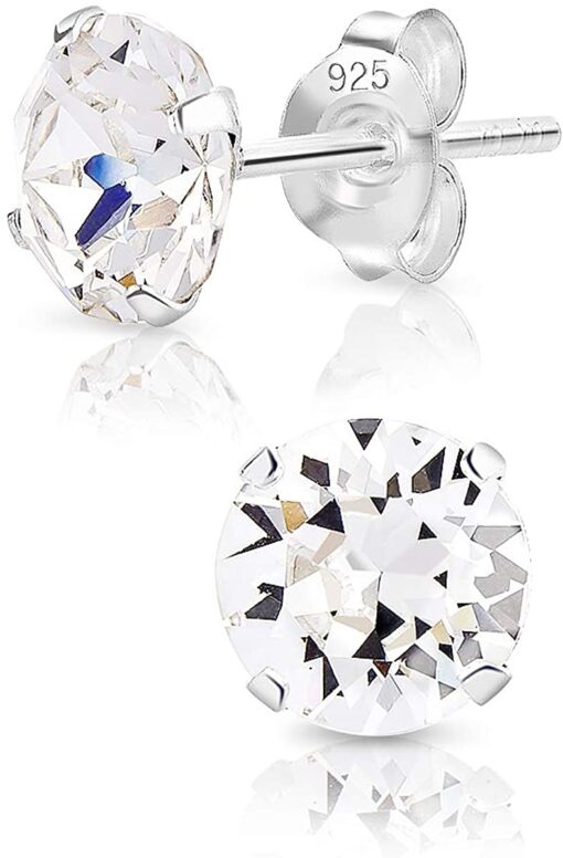 DTPsilver - Boucles d'oreilles/Clous en Argent Fin 925 et Cristaux de Swarovski® Elements Ronds - Diamètre: 6 mm - Choix de – Image 8