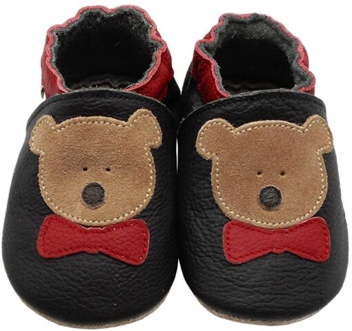 YIHAKIDS Bébé Filles Garçons Chaussures Cuir Souple Enfant Chaussons Cuir Doux Chaussures Premiers Pas – Image 113