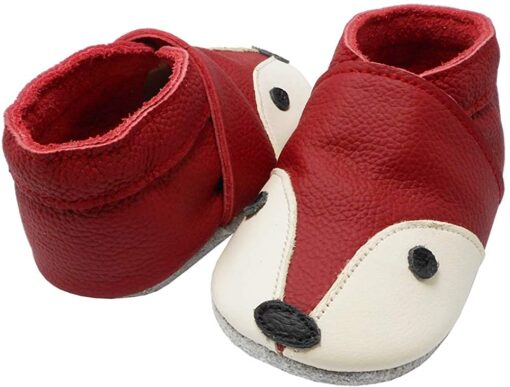 YIHAKIDS Bébé Filles Garçons Chaussures Cuir Souple Enfant Chaussons Cuir Doux Chaussures Premiers Pas – Image 3