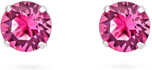 DTPsilver - Boucles d'oreilles/Clous en Argent Fin 925 et Cristaux de Swarovski® Elements Ronds - Diamètre: 6 mm - Choix de – Image 60