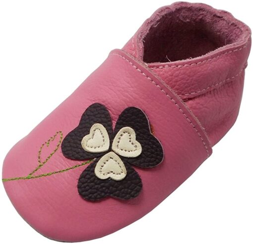 YIHAKIDS Bébé Filles Garçons Chaussures Cuir Souple Enfant Chaussons Cuir Doux Chaussures Premiers Pas – Image 117