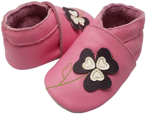 YIHAKIDS Bébé Filles Garçons Chaussures Cuir Souple Enfant Chaussons Cuir Doux Chaussures Premiers Pas – Image 119