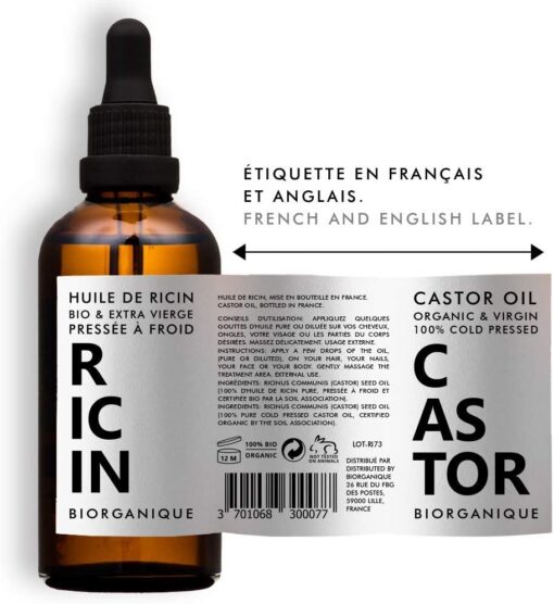 Huile de Ricin 100% Bio, Pure et Naturelle - 50 ml - Soin pour Cheveux, Cils, Ongles, Peau. – Image 9