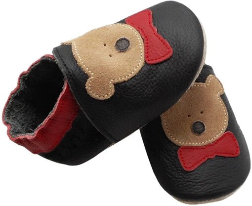 YIHAKIDS Bébé Filles Garçons Chaussures Cuir Souple Enfant Chaussons Cuir Doux Chaussures Premiers Pas – Image 114