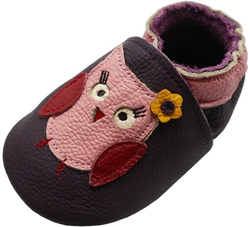 YIHAKIDS Bébé Filles Garçons Chaussures Cuir Souple Enfant Chaussons Cuir Doux Chaussures Premiers Pas – Image 62