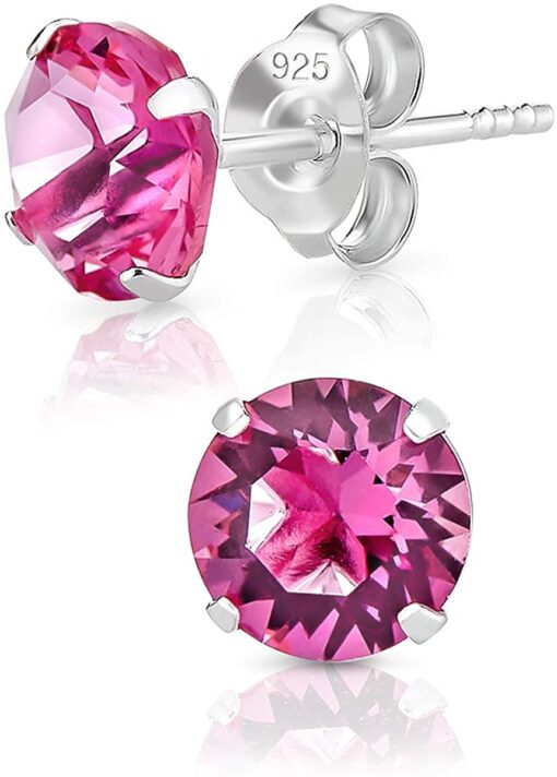 DTPsilver - Boucles d'oreilles/Clous en Argent Fin 925 et Cristaux de Swarovski® Elements Ronds - Diamètre: 6 mm - Choix de – Image 59