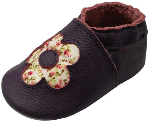 YIHAKIDS Bébé Filles Garçons Chaussures Cuir Souple Enfant Chaussons Cuir Doux Chaussures Premiers Pas – Image 32