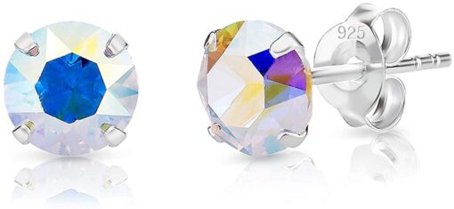 DTPsilver - Boucles d'oreilles/Clous en Argent Fin 925 et Cristaux de Swarovski® Elements Ronds - Diamètre: 6 mm - Choix de – Image 45