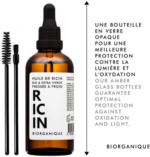 Huile de Ricin 100% Bio, Pure et Naturelle - 50 ml - Soin pour Cheveux, Cils, Ongles, Peau. – Image 2