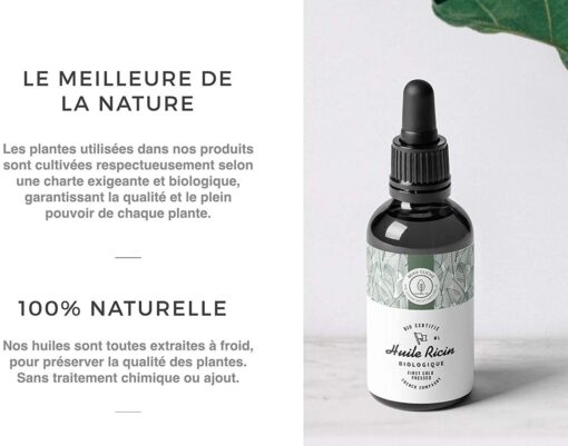 50ml Huile de Ricin Bio, Pressée à froid, Pure - Soin 100% Naturel stimule et fortifie la pousse des cheveux, barbe, cils, – Image 11