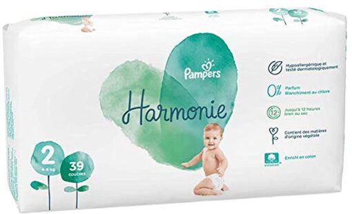 Pampers Couches Harmonie Taille 1 (2-5kg) 0% de compromis, 100% d'absorption, Ingrédients d'origine végétale, – Image 31