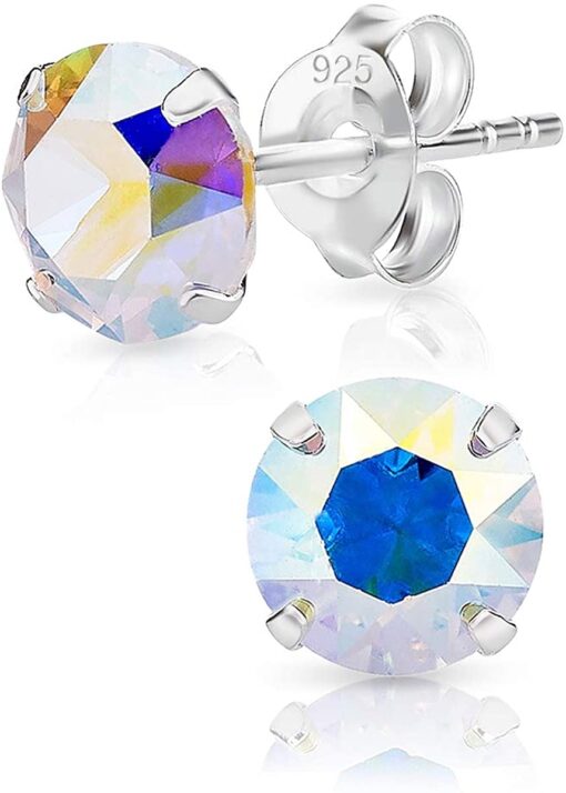 DTPsilver - Boucles d'oreilles/Clous en Argent Fin 925 et Cristaux de Swarovski® Elements Ronds - Diamètre: 6 mm - Choix de – Image 46