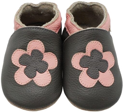 YIHAKIDS Bébé Filles Garçons Chaussures Cuir Souple Enfant Chaussons Cuir Doux Chaussures Premiers Pas – Image 23