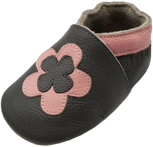 YIHAKIDS Bébé Filles Garçons Chaussures Cuir Souple Enfant Chaussons Cuir Doux Chaussures Premiers Pas – Image 22