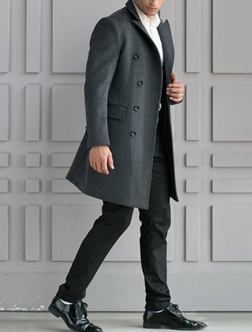 Vogstyle Homme Manteau Parka Laine Slim Classique Trench Mi-Longue Décontractée Duffle-Coats – Image 3