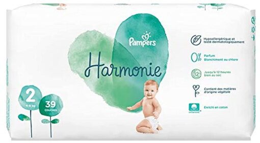 Pampers Couches Harmonie Taille 1 (2-5kg) 0% de compromis, 100% d'absorption, Ingrédients d'origine végétale, – Image 30