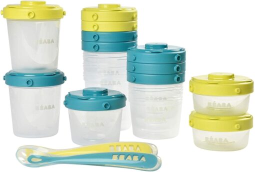 BÉABA, Lot de 12 Portions Conservation et 2 Cuillères Silicone, Clip, Pots empilables et clipsables, 100% hermétique, – Image 16