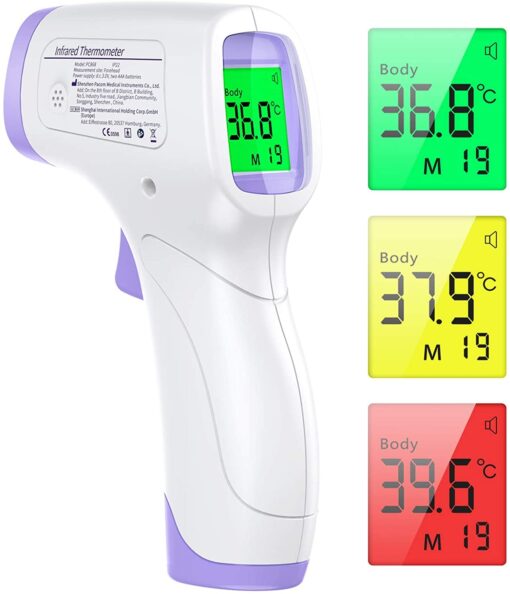 Thermometre Frontal Adulte, KKmier Thermometre sans Contact avec Affichage à LCD, Thermomètre Frontal Infrarouge Bébé Enfant