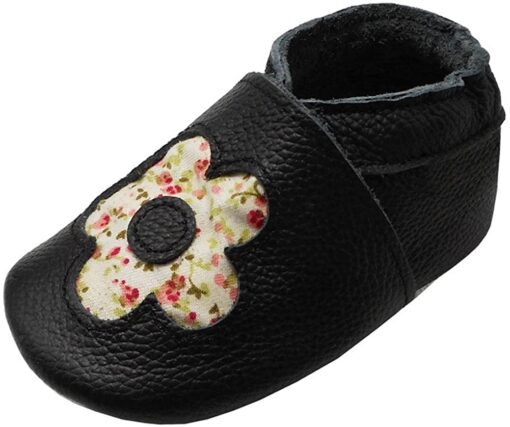 YIHAKIDS Bébé Filles Garçons Chaussures Cuir Souple Enfant Chaussons Cuir Doux Chaussures Premiers Pas – Image 72