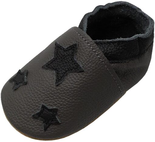 YIHAKIDS Bébé Filles Garçons Chaussures Cuir Souple Enfant Chaussons Cuir Doux Chaussures Premiers Pas – Image 42