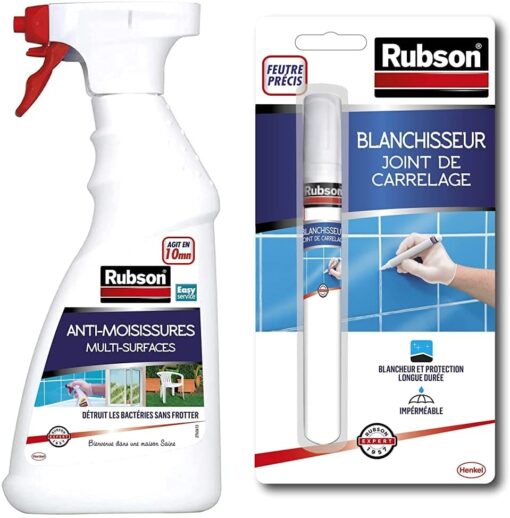 Rubson Vaporisateur Anti-Moisissures, Spray nettoyant puissant qui élimine la moisissure en 10 minutes. 500 ml & STARWAX Brosse