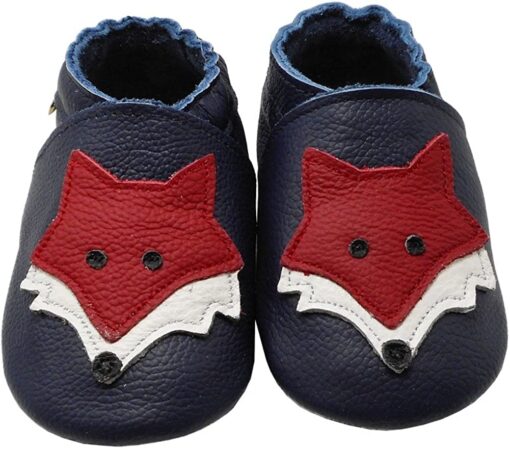 YIHAKIDS Bébé Filles Garçons Chaussures Cuir Souple Enfant Chaussons Cuir Doux Chaussures Premiers Pas – Image 19