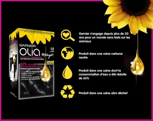 Garnier Olia Coloration Permanente sans Ammoniaque 1.10 Noir Saphir – Image 18