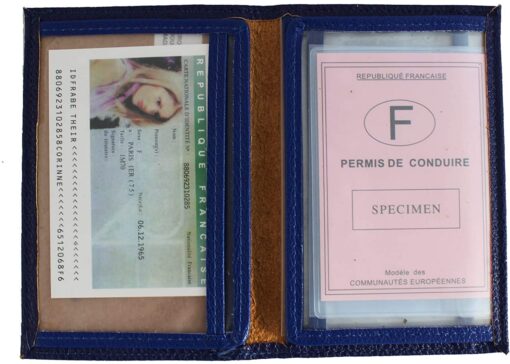 Frédéric Johns® - Porte Papier Voiture en Croute de Cuir - Format 4 Volets - étui Carte Grise, permis, Carte d'identité, – Image 9