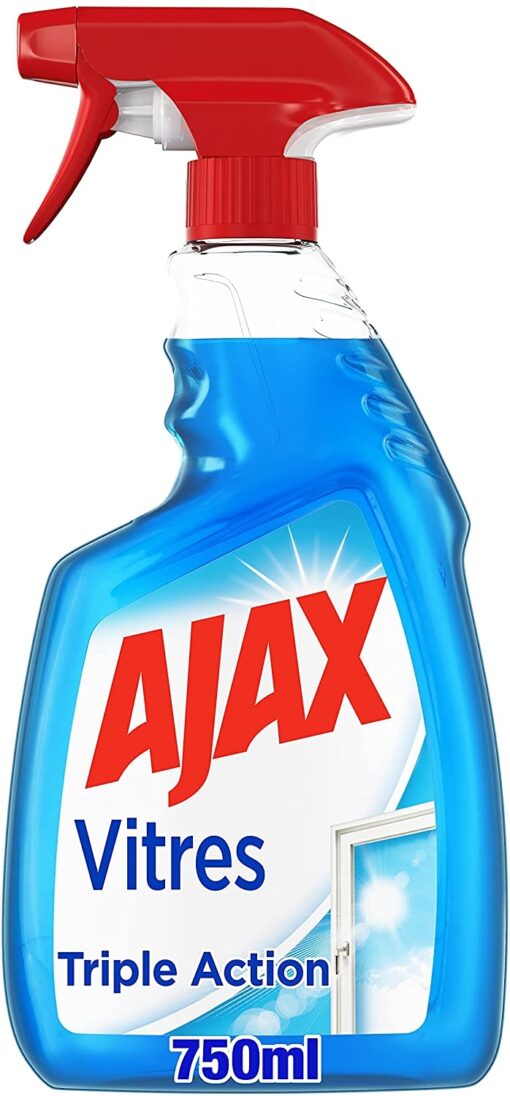 AJAX - Produit Nettoyant Vitres Ajax Cristal Spray - Pour des Vitres 100 % Sans Traces - Nouvelle Formule 98 % Biodégradable -