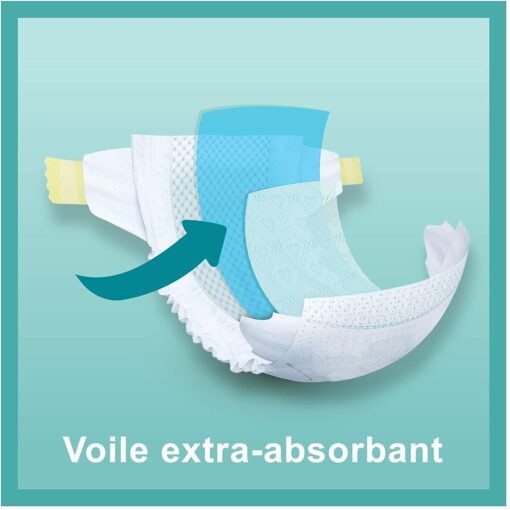 Pampers Couches Baby-Dry Taille 3 (6-10kg) Jusqu'à 12h Bien Au Sec et avec Double-Barrière Anti-Fuites, 198 Couches (Pack 1 – Image 17