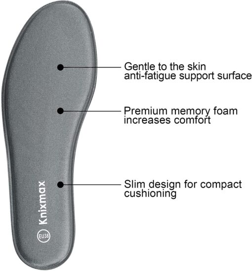 Knixmax Semelles Mémoire de Forme Confort, Semelles de Chaussures Femme et Homme - Superbes Absorption des Chocs et un Amorti – Image 2