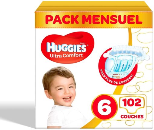 Huggies, Couches bébé Taille 1 (2-5 kg), Nouveau-nés, Unisexe, Avec indicateur d’humidité, Pack 1 mois de consommation, – Image 21