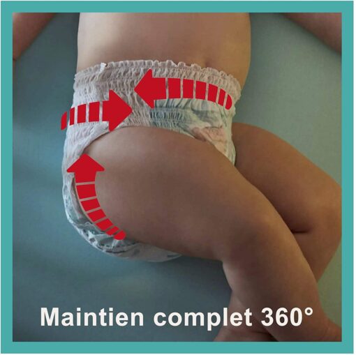 Pampers Couches-Culottes Baby-Dry Pants Taille 3 (6-11kg) Maintien 360° pour Éviter les Fuites, Faciles à Changer, 180 – Image 9