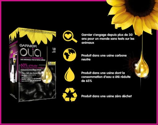 Garnier Olia Coloration Permanente sans Ammoniaque 1.10 Noir Saphir – Image 107