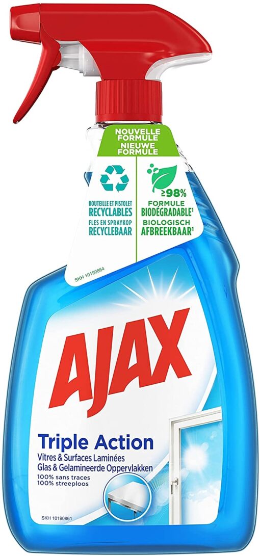 AJAX - Produit Nettoyant Vitres Ajax Cristal Spray - Pour des Vitres 100 % Sans Traces - Nouvelle Formule 98 % Biodégradable - – Image 2