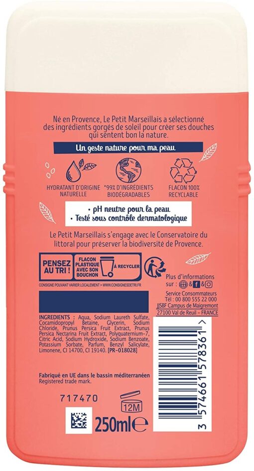 Le Petit Marseillais Douche & Bain Crème Extra Doux, Fleur d’Oranger Bio, 250ml – Image 28