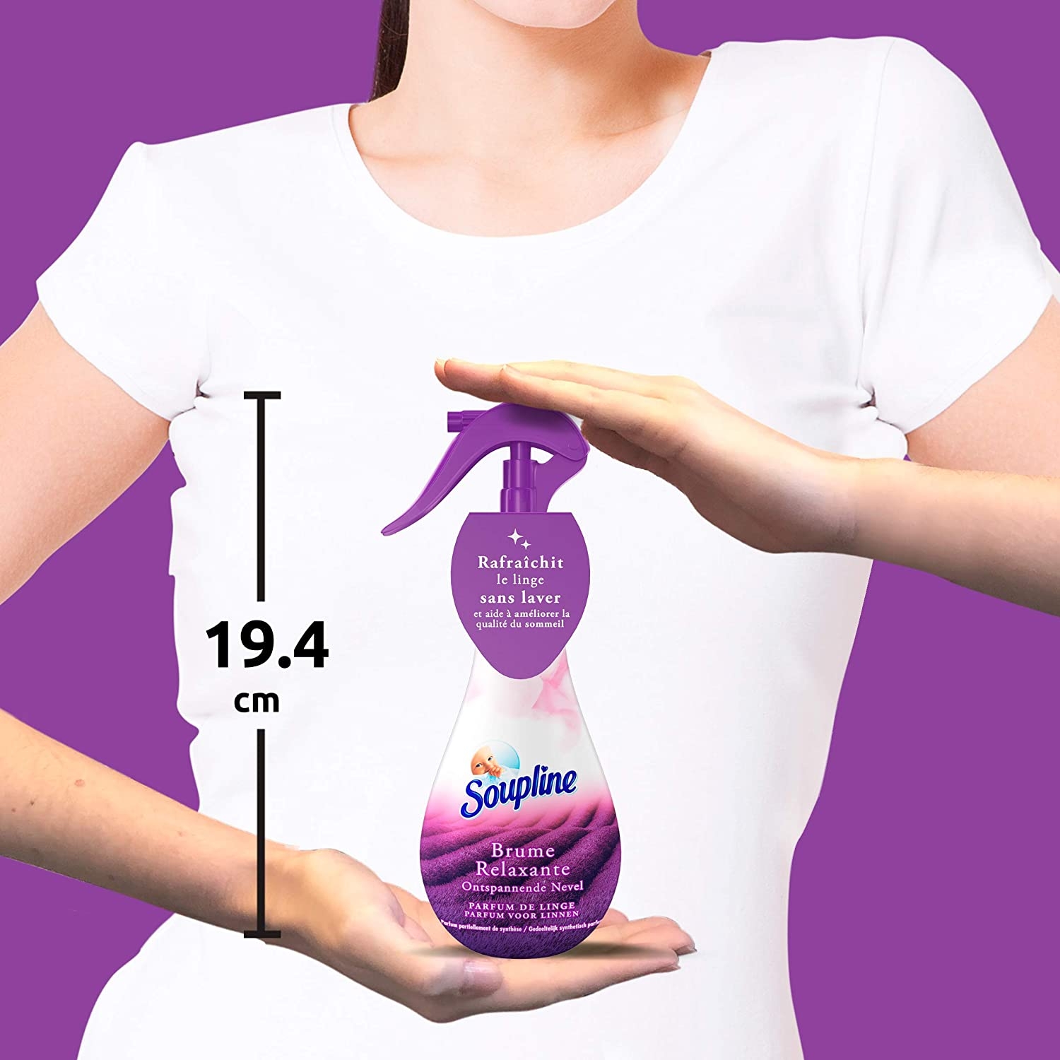 SOUPLINE - Brume de Linge Parfum Lavande - Spray Pour Rafraîchir le Linge - Parfume Instantanément Sans Avoir Besoin de Laver – Image 3