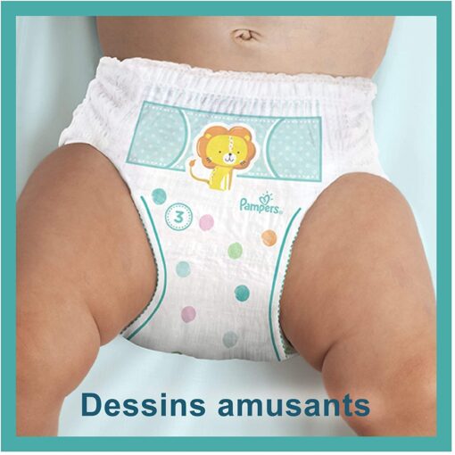 Pampers Couches-Culottes Baby-Dry Pants Taille 3 (6-11kg) Maintien 360° pour Éviter les Fuites, Faciles à Changer, 180 – Image 8