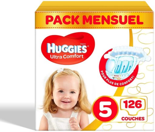 Huggies, Couches bébé Taille 1 (2-5 kg), Nouveau-nés, Unisexe, Avec indicateur d’humidité, Pack 1 mois de consommation, – Image 16