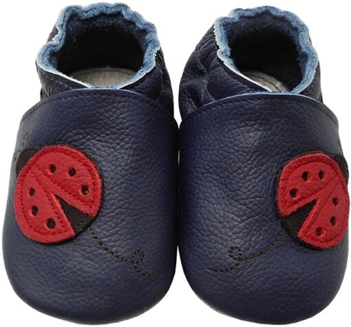 YIHAKIDS Bébé Filles Garçons Chaussures Cuir Souple Enfant Chaussons Cuir Doux Chaussures Premiers Pas – Image 78