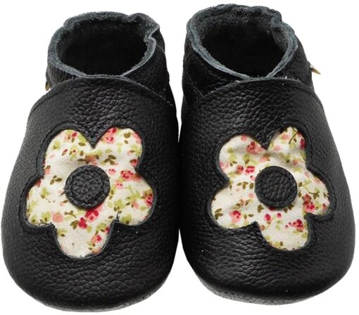 YIHAKIDS Bébé Filles Garçons Chaussures Cuir Souple Enfant Chaussons Cuir Doux Chaussures Premiers Pas – Image 74