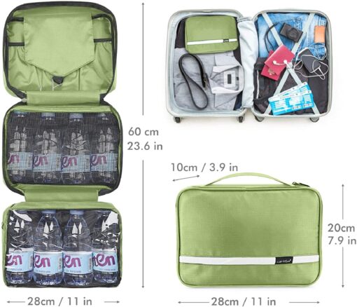 Carttiya Trousse de Toilette-Trousse de Toilette Voyage pour Homme et Femmes, Sac de Toilette Voyage Imperméable et Suspendu, – Image 7