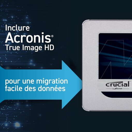 Crucial 500Go CT500MX500SSD1 SSD interne MX500-jusqu’à 560 Mo/s (3D NAND, SATA, 2,5 pouces) – Image 4