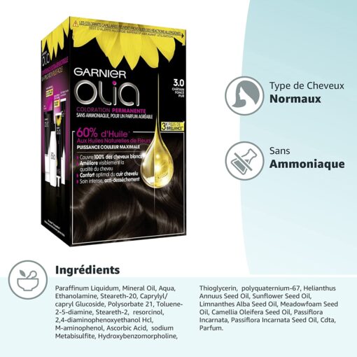 Garnier Olia Coloration Permanente sans Ammoniaque 1.10 Noir Saphir – Image 61