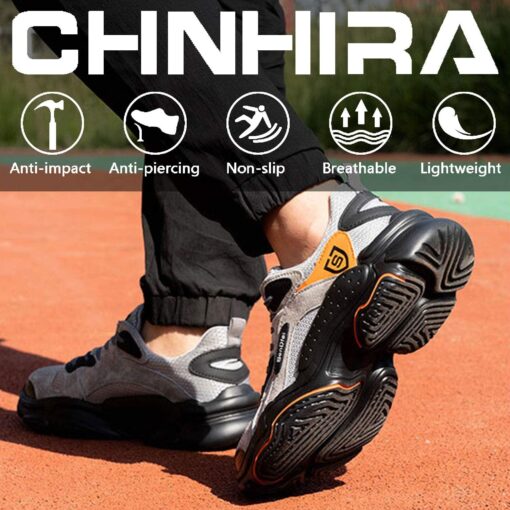 CHNHIRA Chaussures de Securité Homme Embout Acier Protection Antidérapante Anti-Perforation Chaussures de Travail Unisexes – Image 26