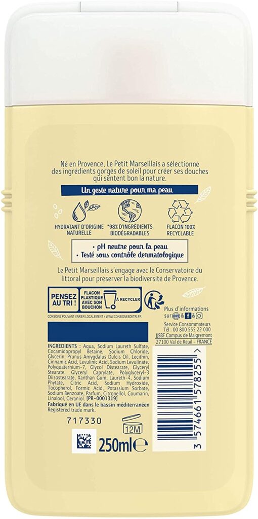 Le Petit Marseillais Douche & Bain Crème Extra Doux, Fleur d’Oranger Bio, 250ml – Image 22