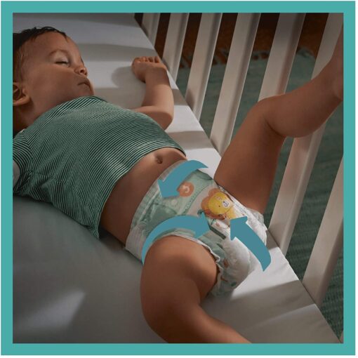 Pampers Couches Baby-Dry Taille 3 (6-10kg) Jusqu'à 12h Bien Au Sec et avec Double-Barrière Anti-Fuites, 198 Couches (Pack 1 – Image 10